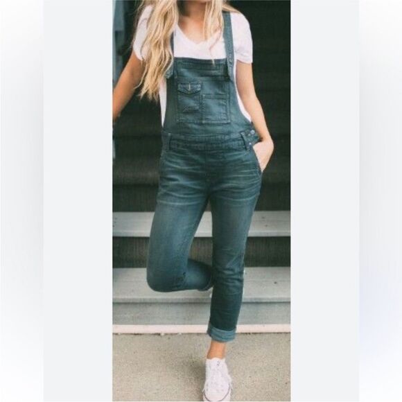 Free People Washed Denim Overalls Womens Size 25 - Picture 1 of 11